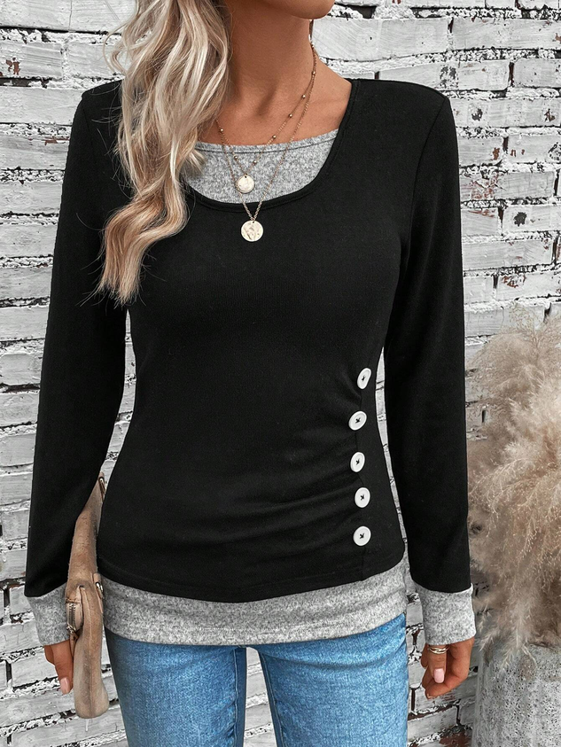 Casual Buckle Loose T-Shirt