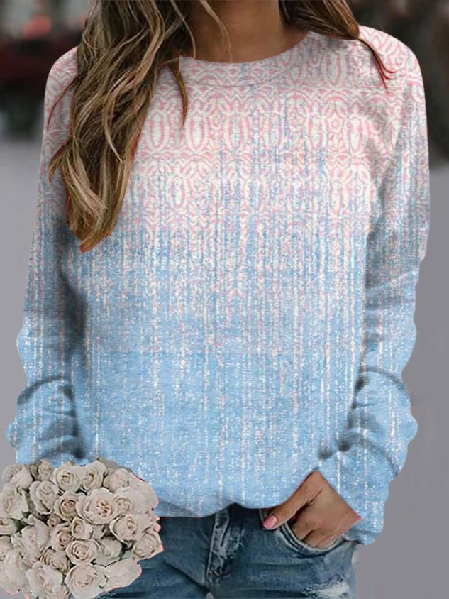 Abstract Loose Casual Sweatshirt