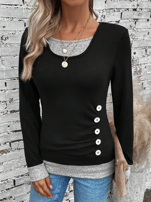 Casual Buckle Loose T-Shirt