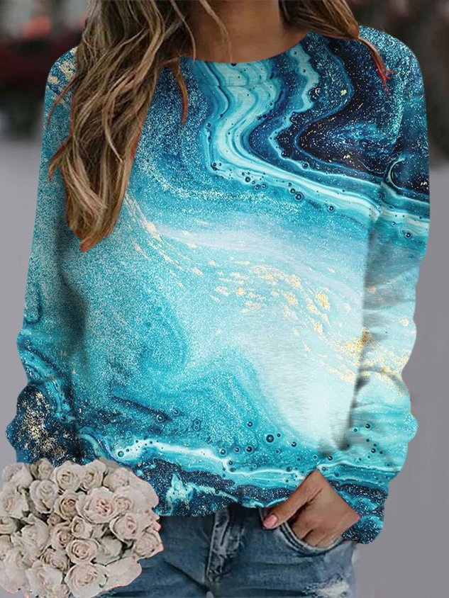 Abstract Loose Casual Sweatshirt